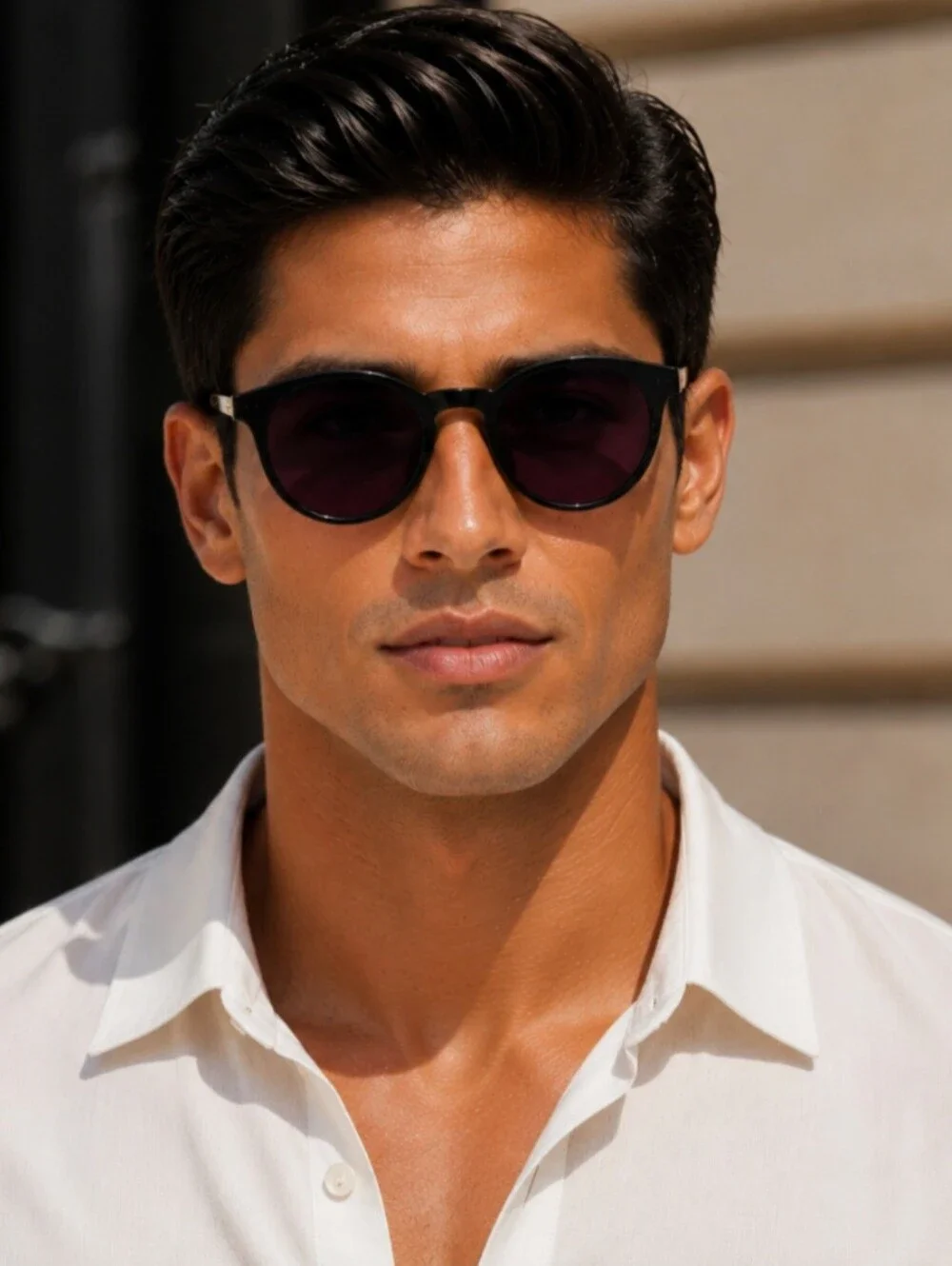 Oscar de la Renta Black Frames with Purple Lenses Sunglasses